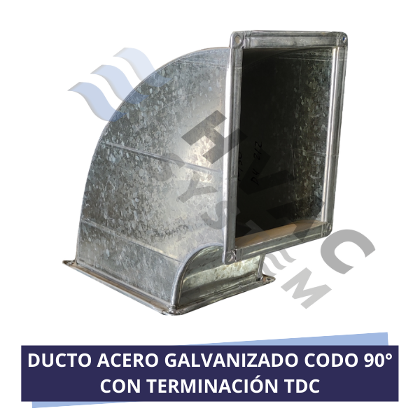 DUCTO ACERO GALVANIZADO CODO 90° CON TERMINACIÓN TDC (2)