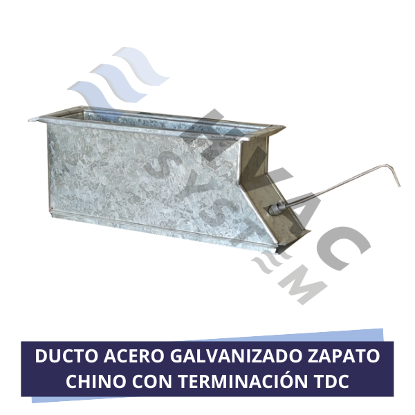DUCTO ACERO GALVANIZADO ZAPATO CHINO CON TERMINACIÓN TDC
