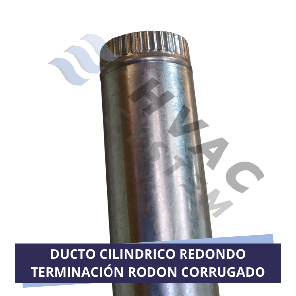 DUCTO CILINDRICO TERMINACIÓN RODON CORRUGADO