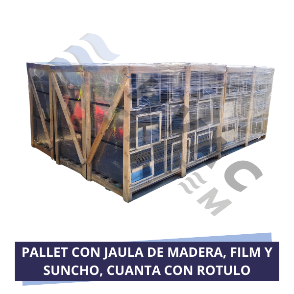 PALLET CON JAULA DE MADERA, FILM Y SUNCHO, CUANTA CON ROTULO (2)